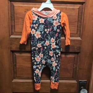 Floral Baby Romper with Hood Size 12-18 Months